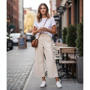 Ann Taylor Wide Leg Faux Leather Pants Sz 4